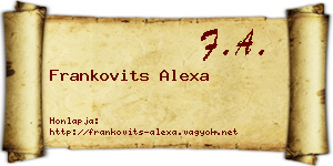 Frankovits Alexa névjegykártya